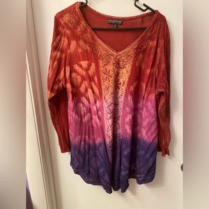 Loose flowy comfortable Tunic and beautiful autumn colors with some beads